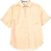 $115 Tommy Bahama Men's, Line In The Sand Linen Short-Sleeve, Peach Parrot, XXL