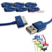 6X USB SYNC DATA POWER CHARGER CABLE APPLE IPAD IPHONE 4S 4 3GS IPOD TOUCH BLUE