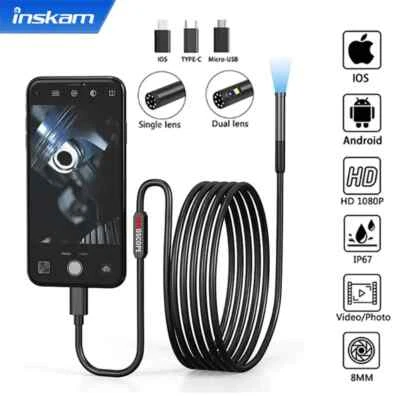 Endoscope Inspection for IOS Micro USB/TypeC Mini IOS iphone Waterproof Pipeline