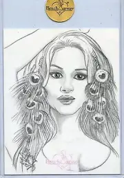 2007 BENCHWARMER JULIANNA PRADA JUMBO SKETCH CARD BY MANNY STARKZ