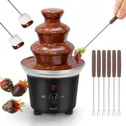 Chocolate Fondue Fountain with 6 Dipping Forks 3 Tiers Electric Chocolate Meltin