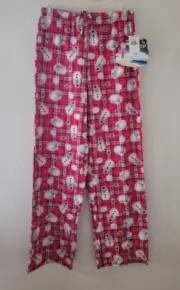 Body Code Size M Snowman 100% USA Made Cotton Red/White Plaid Lounge Pants NWT