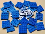 x25 NEW Lego Blue Plates 4x4 Brick Building Blue Baseplates