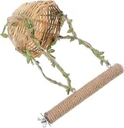 HYTROVE Bird Playground Seagrass Woven Nest Swing Cockatiel Toys Parrot Climbing Accessory Kit