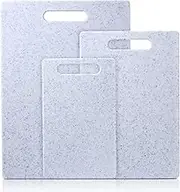 Hiorigin Chopping Board, 3-Piece Set, Dishwasher Safe, BPA-Free Plastic, Reversible Cutting Board, White