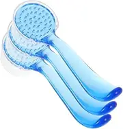 Baluue 3pc Goat Horn Facial Scrub Brush Blue Gentle Skin Cleansing Deep Pore Cleansing Dust Removal Portable Skincare Tool