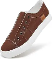 [XRH] Women's Slip on Shoes Non Slip Fashion Canvas Sneakers Low Top Casual Shoes