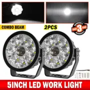 Pair 5 inch LED Work Light Laser Pods Spot Flood Fog Lamp Offroad Driving Truck