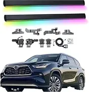 BJOHQ Electric Running Boards Compatible for Toyota Highlander 2018-2021 with Light, SUV, Off-Road & Pickup Trucks - Retractable Truck Steps & Nerf Bars