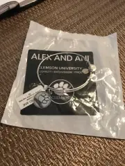 ALEX AND ANI Clemson University Logo Rafaelian Silver Bracelet.