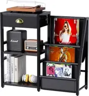 Vinyl Record Storage,Record Player Stand,3 Tier Turntable Stand with Records Hol