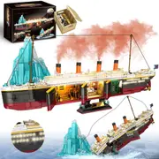 2288PCS Titanic Building Set Big Boat Block Model Set With Light Strip Gift