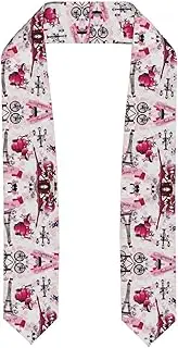 [SKKNT] Paris Eiffel Tower France Print Graduation Shawl Stole For Academic Commencements Honor Sash Congratulations Gift