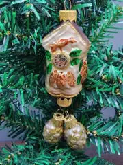 Hand Decorated Glass Keepsake Ornament - Charming Cuckoo Clock Design