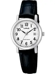 Lorus RH765AX5 White Dial Black Leather Womens Watch