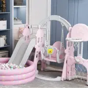 7-In-1 Kids Slide And Swing Set Toddler Outdoor Indoor Toys Games Toy Girls