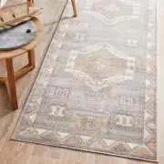Raleigh Aztec Inspired Faded Grey Modern Rug Runner - 3 Sizes **FREE DELIVERY*