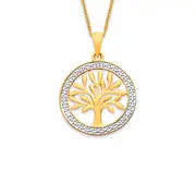9ct Diamond Set Tree Of Life Pendant