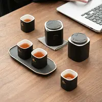 在飛比找樂天市場購物網優惠-高質感粗陶泡茶具套裝組 辦公室茶具組 隨身茶具組 旅行茶具組