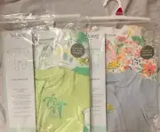 Lot 4 Nutmeg Baby New Born 7lbs 5 oz Zip sleepsuit Sleeper 2 pack