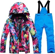 [7HAHA3] Children's Snowsuit Waterproof & Windproof Snowboard Ski Jacket Pants Set Youth Coat Warm During Skiing