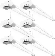 Sunco 6 Pack Linkable LED Utility Shop Light, 4500 LM, 6 Pack, 5000K White