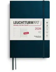 [LEUCHTTURM1917] Weekly Planner Notebook Medium A5 2026 Softcover in Deep Sea