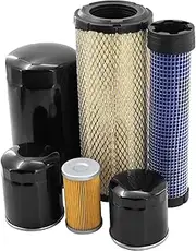 Maintenance Filter Kit fits for New Holland Compact Tractors TC25D TC27D replace Part Number 84475542, 84477366, 87682998, 84539215, 47408372, 47671640 Filter Kit