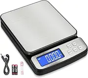 Fuzion Digital Shipping Postal Scale - 88lb x 0.1oz, Stainless Steel Platform, 5 Units, Hold/Tare/PCS Counting, Easy Calibration, Large LCD, Scale for Packages, All-in-1 Shipping Scale