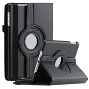 For Samsung Galaxy Tab A 10.1 2019 Cover, Tab SM-T510 / T515 Leather Smart 360 Rotate Flip Stand Case Cover (Black)