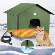 1 Pack Heated Cat House plus Size 18 X 20 X 16 Inches, Weatherproof Outdoor Cat