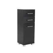 La Bella 88cm Black Bathroom Storage Cabinet Drawer Tall Slim