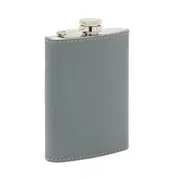 Blue Pheasant Warren Stainless Steel and Full Grain Leather Flask