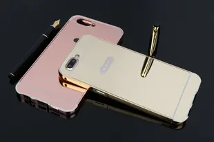 丁丁 OPPO R15 Dream R11 R9S R9 Plus 奢華電鍍鏡面推拉金屬邊框手機殼 抗震防摔 手機保護套