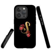 For iPhone 15 Pro Max Case, Shielding Cover, Embellished Letter S