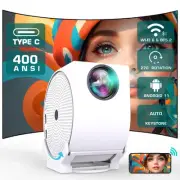 Mini Projector with WIFI and Bluetooth, 4K HD Auto Focus & Keystone, Portable...