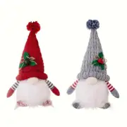 NNETM 2-Piece Christmas Gnome Set with Light-Up Green Hat & Colorful LED Lights