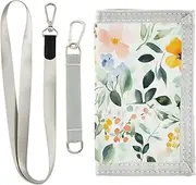 [Yoogain] Watercolor Art Green Leaves Flower billfold wallet for woman nylon mens wallet with lanyard, watercolor art green leaves flower, 1 size, Fashion
