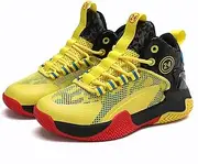 [TOPOB] Children's Basketball Shoes 2022 Spring and Autumn New Boys Sports Shoes Fashion Cool Trend Shoes (Color : 8088Black Yellow, Size : 34)