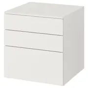 SMÅSTAD / PLATSA chest of 3 drawers, white/white, 60x57x63 cm