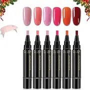 Polishey Nail Polish Pens,Polishey Nail Polish Pen Set,Polishey Nail Polish Pen Set No Uv,3 In 1 Gel Nail Polish Pen,36 Color Nail Polish Gel Pen 8 Ml,One Step Nail Gel Pen,Nail Pens Gel Polish (F)