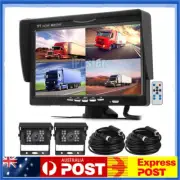 9" QUAD SPLIT MONITOR SCREEN REAR VIEW BACKUP CCD CAMERA SYSTEM FOR BUS TRUCK RV