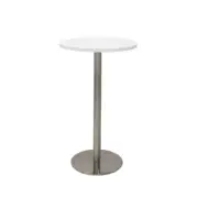 Annular Dry Bar Table Natural White Stainless Steel