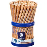 STAEDTLER 119N TRIANGULAR JUMBO PENCILS 2B Natural Cup of 72
