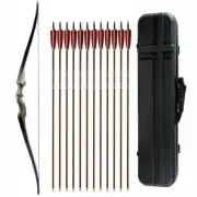 Black Hunter 60" Taken Down Recurve Bow Longbow Limbs RH Hard Case Package
