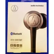 Audio-Technica ATH-CKR75BT Bluetooth Wireless Earbuds In-Line Mic NEW SHIPS FAST