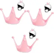 ibasenice 2 pcs Snowboarding Helmet ski Helmet Kids Snowboard Helmet Motorcycle hat Decor Helmet Cover Helmet Hair Tails Girls Bike Accessories Crown Suction Cup Ski Board 3D Braid
