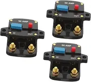 Mobestech 3pcs Audio Safety Supply Car Circuit Supply Circuit Breaker Car Amp Breaker 50a Breaker Smart Breaker Acoustic Breaker