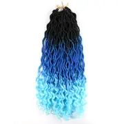 Wavy Faux Locs Curly Crochet Braids Hair Extensions 18inch Synthetic Braiding Hair