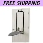 Space-Saving Ironing Board with Iron Holder - Over The Door, Padded Cover, Black